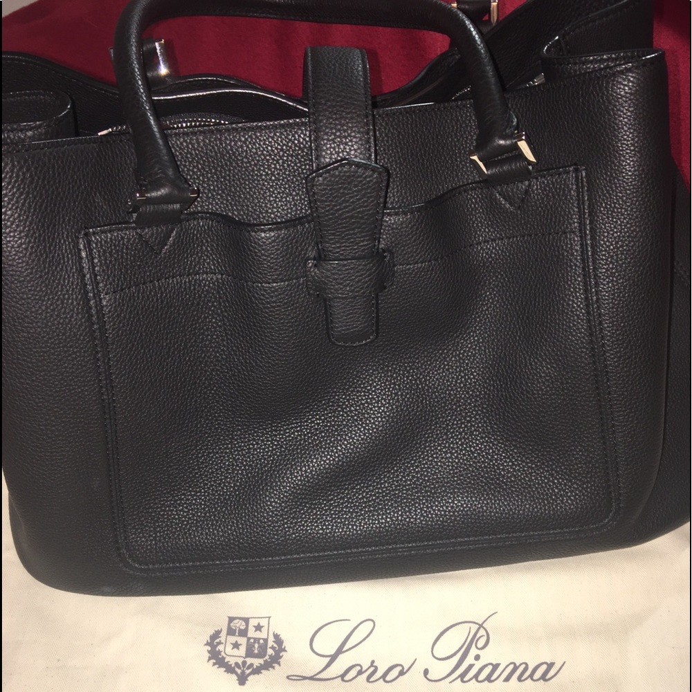 Loro Piana Large Black Bag Tote GORGEOUS
